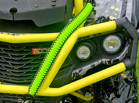 Paracord ATV recovery strap 2,5" Neon Green