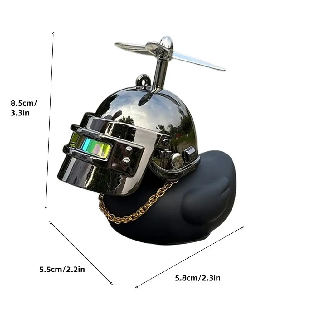 Little Black Duck With Helmet Propeller Bicycle Bell Bike Motorcycle Handlebar Duck ScooterMTB Universal Black Duck Bike Decor