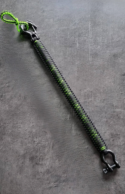 Paracord ATV recovery strap 2,5" Camo Neon Green