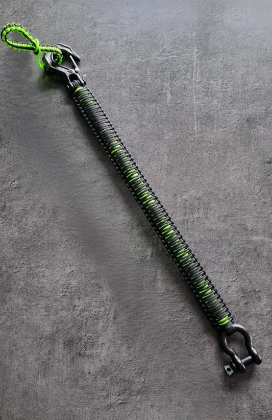 Paracord ATV recovery strap 2,5" Camo Neon Green