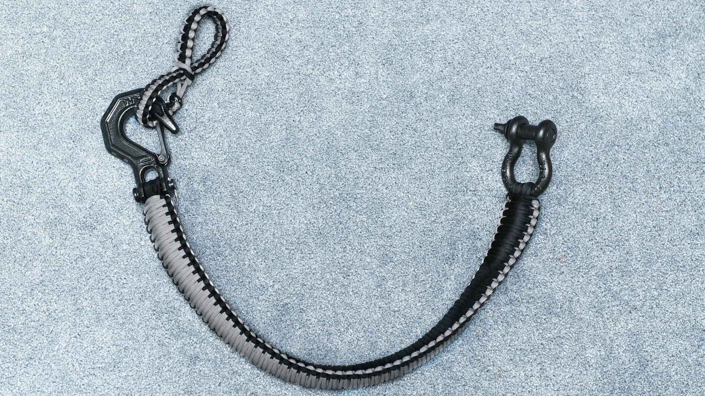 Paracord ATV recovery strap 2,5" Grey