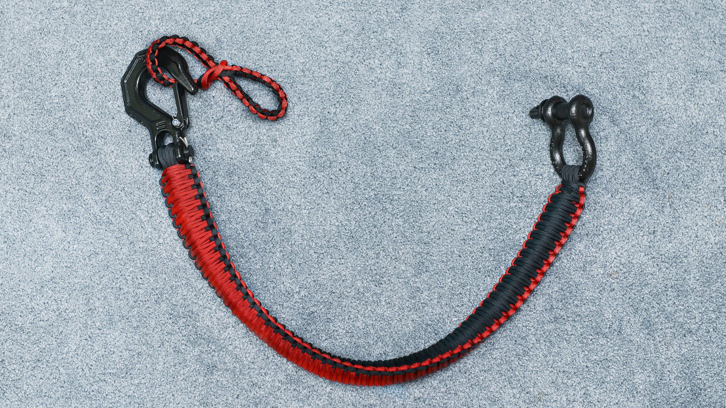 Paracord ATV recovery strap 2,5" Red