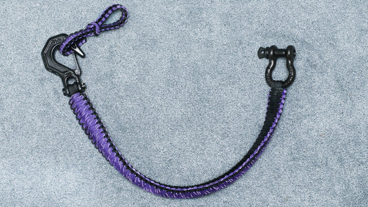 Paracord ATV recovery strap 2,5" Reflective Purple