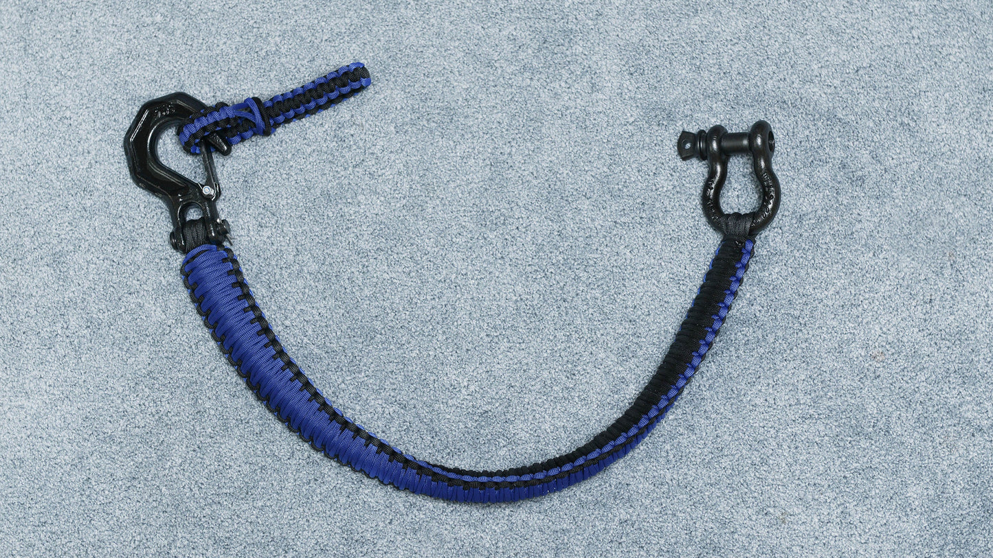 Paracord ATV recovery strap 2,5" Blue