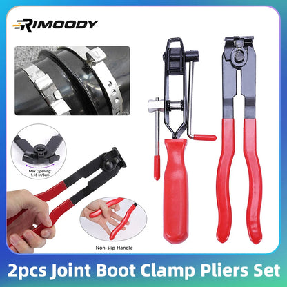 Rimoody Car Banding Tool Kit 2pcs Joint Boot Clamp Pliers Set Hose Band Cut-off Pliers Car Banding Tool Kit With Cutter Ear Boot