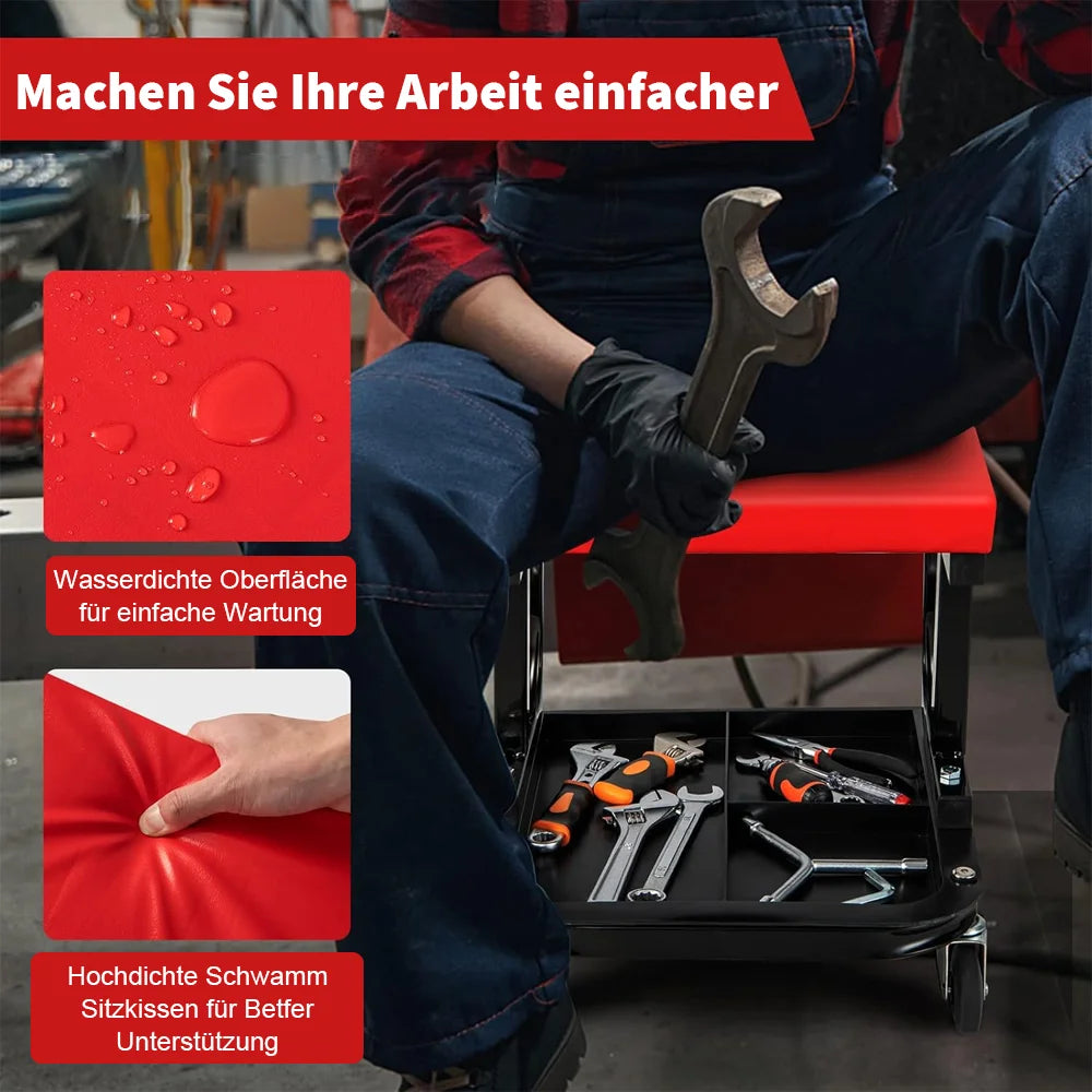 Universal Auto Repair Bench Automotive Machinery Workshop Tool Tray Heavy-duty Tool Bracket Roller Cart Tool Stool With tray