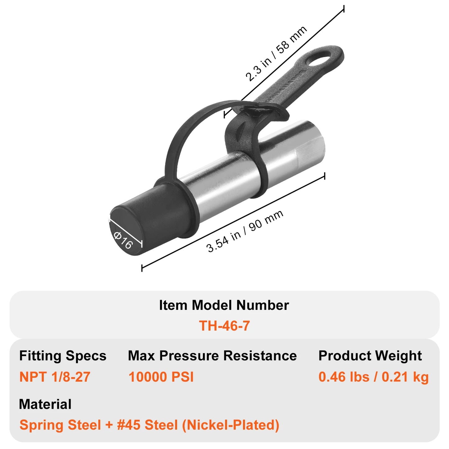 VEVOR Grease Gun Coupler 10000PSI NPTI/8 Oil Pump Quick Release Grease Tool Car Syringe Lubricant Tip Grease Nozzle for Repair