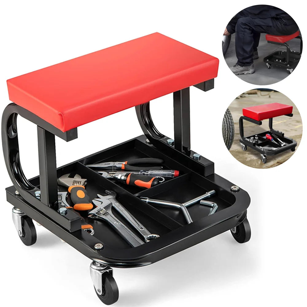 Universal Auto Repair Bench Automotive Machinery Workshop Tool Tray Heavy-duty Tool Bracket Roller Cart Tool Stool With tray