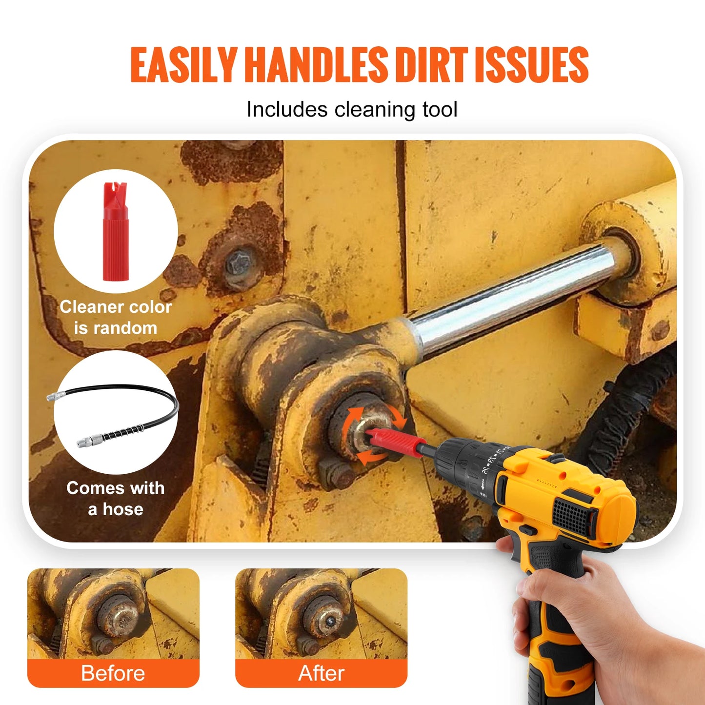 VEVOR Grease Gun Coupler 10000PSI NPTI/8 Oil Pump Quick Release Grease Tool Car Syringe Lubricant Tip Grease Nozzle for Repair