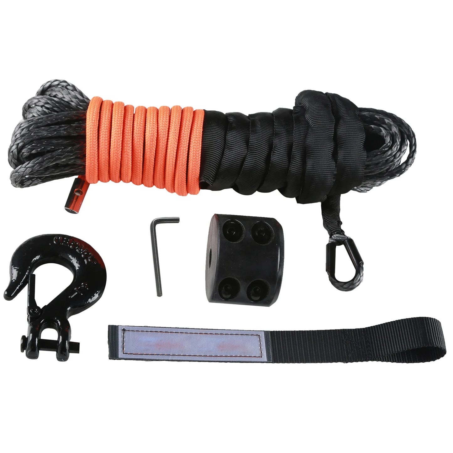Vevor 8350/10000 lbs Synthetic Winch Rope 50ft Line String Cable Rope with Forged Winch Hook for ATV Car Outdoor Accessories