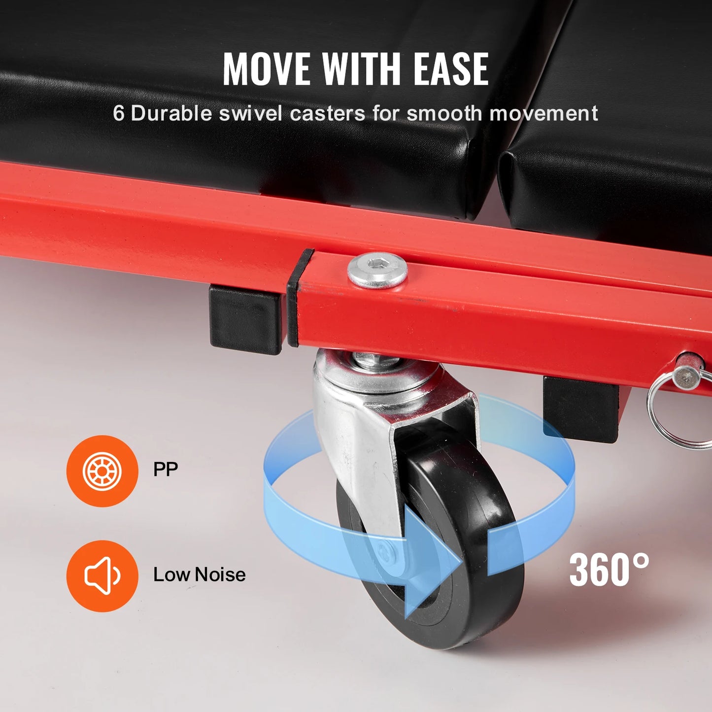 SucceBuy Foldable Z Garage Creeper, 36/40 in Rolling Folding Mechanic Creeper Stool with 6 Wheels Padded Seat for Garage Shop