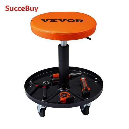SucceBuy Mechanic Stool 250 LBS Rolling Pneumatic Creeper Garage/Shop Seat Padded Rolling Workshop Stool for Garage Auto Repair