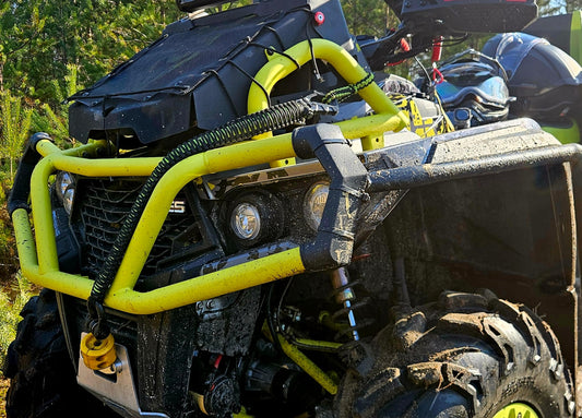 Paracord ATV recovery strap 2,5" Camo Neon Green