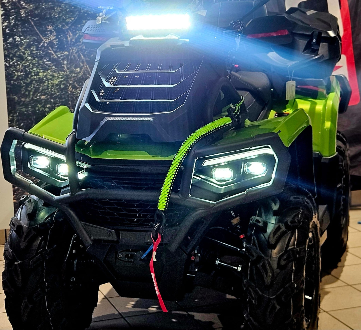 Paracord ATV recovery strap 2,5" Neon Green