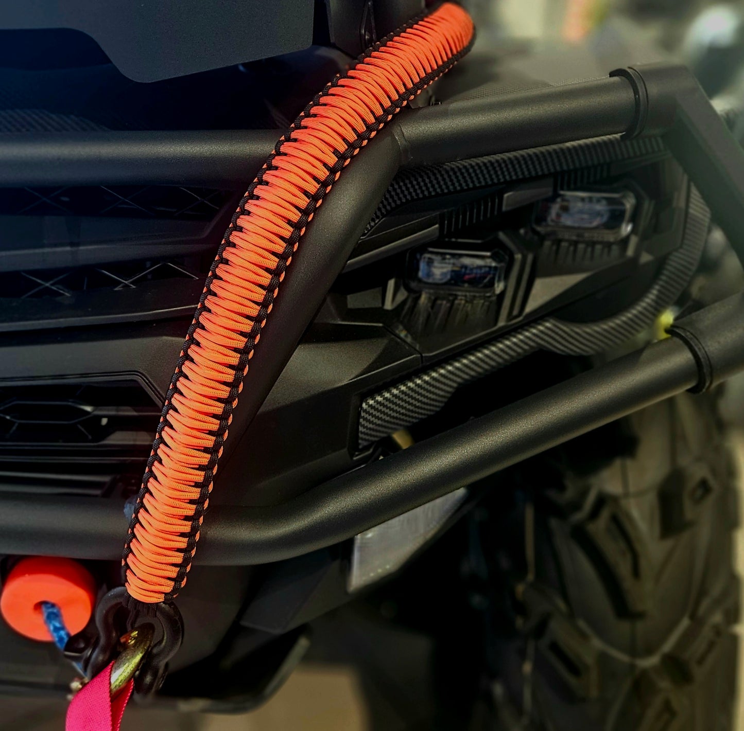 Paracord ATV recovery strap 2,5" Orange