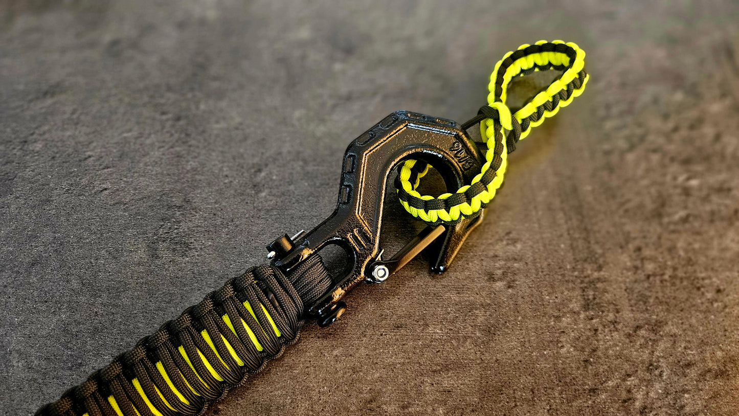 Paracord ATV recovery strap 2,5" Camo Yellow