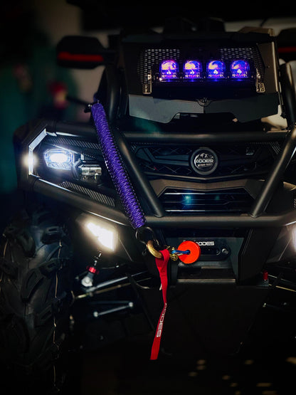 Paracord ATV recovery strap 2,5" Reflective Purple